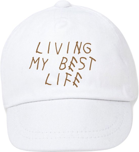 Pet kind-kinderpet-cap living my best live-wit-bruin 3-5 jaar