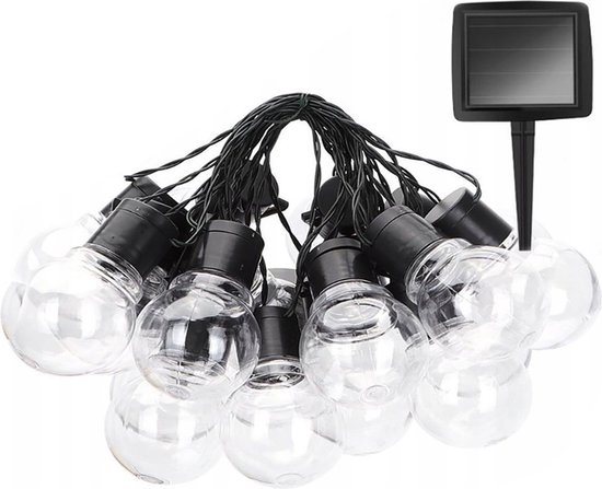 LED Lichtsnoer met Zonne-energie - Dag en Nacht Sensor - Exotro Dipy - Warm Wit 3000K - 3.35 Meter - 10 LED's - Waterdicht IP44