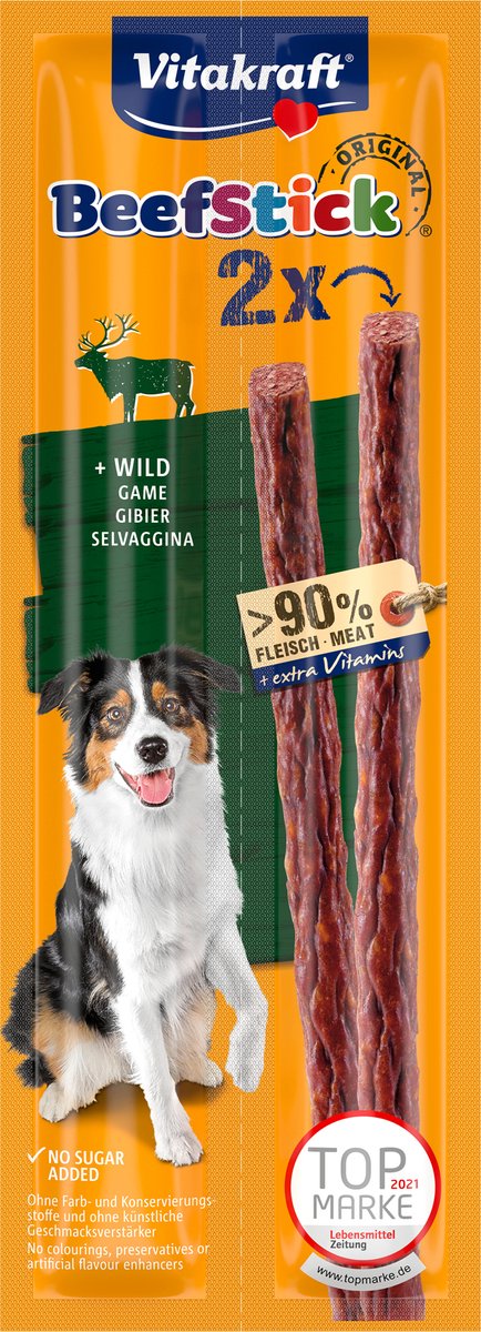 Vitakraft honden Snack, Beef Stick Wild, 2 stuks