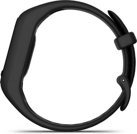 Zwarte Garmin Vivosmart 5 activity tracker, zijaanzicht, tonen het ontwerp.