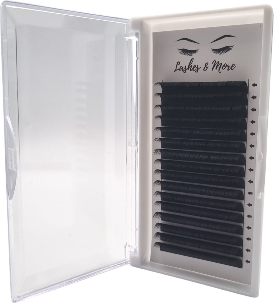 Lashes & More wimperextensions - One By One - D Krul – Dikte 0.20 – Lengte 8mm – 16 rijen in een tray - nepwimpers - Flat Lashes