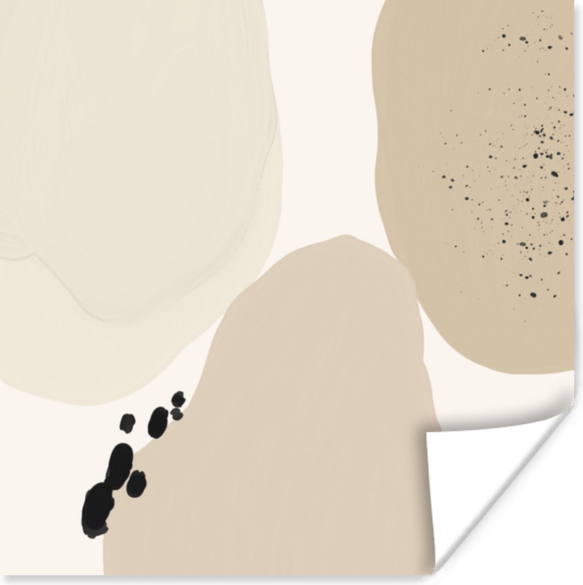 Poster Design - Bruin - Pastel - Abstract - 30x30 cm