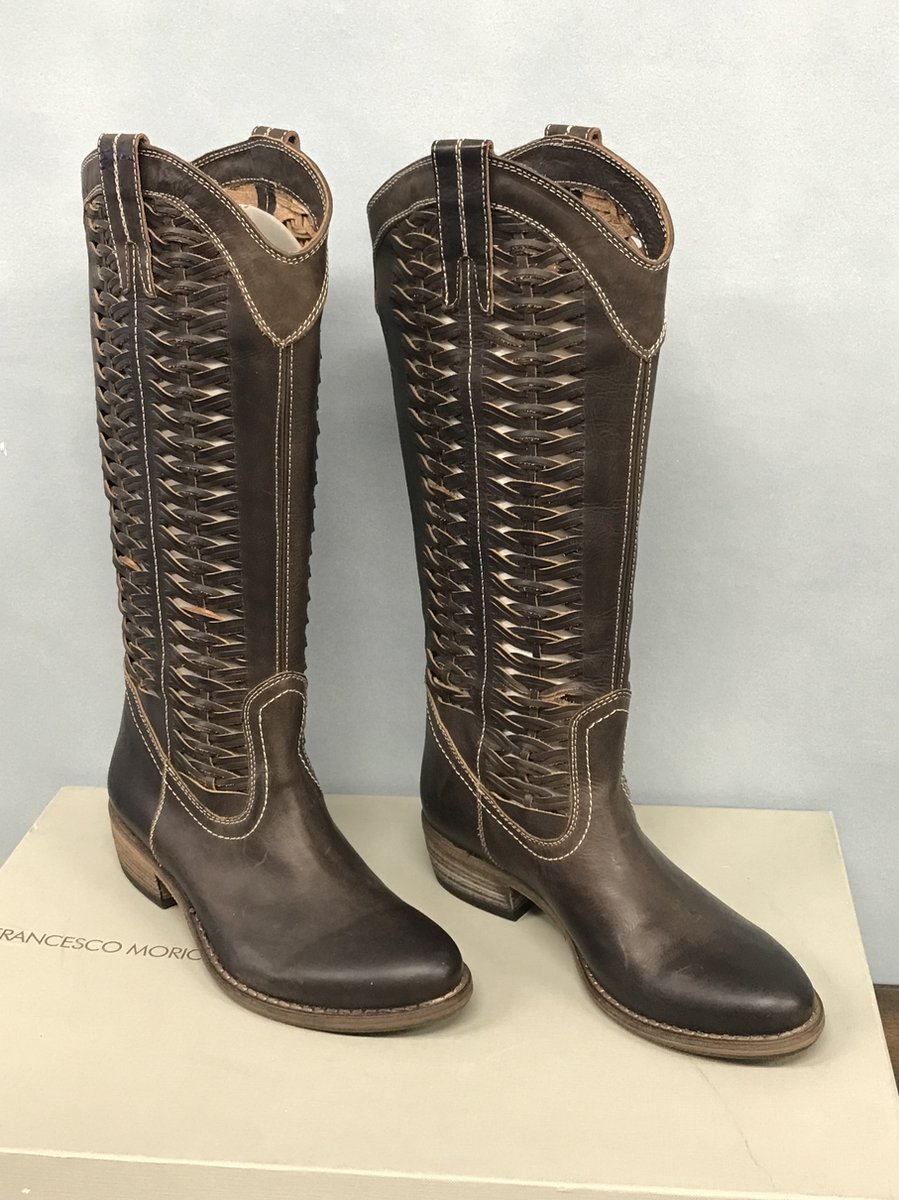 Francesco Morichetti Hoge Donker Bruine Laarzen Maat 36 Cowboy 