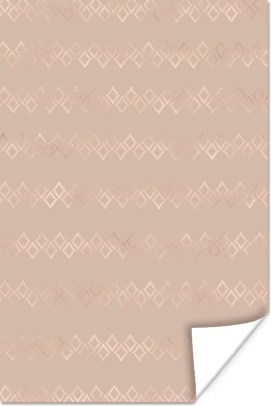 Motif de Luxe de diamants en or rose sur fond rose 20x30 cm - petit