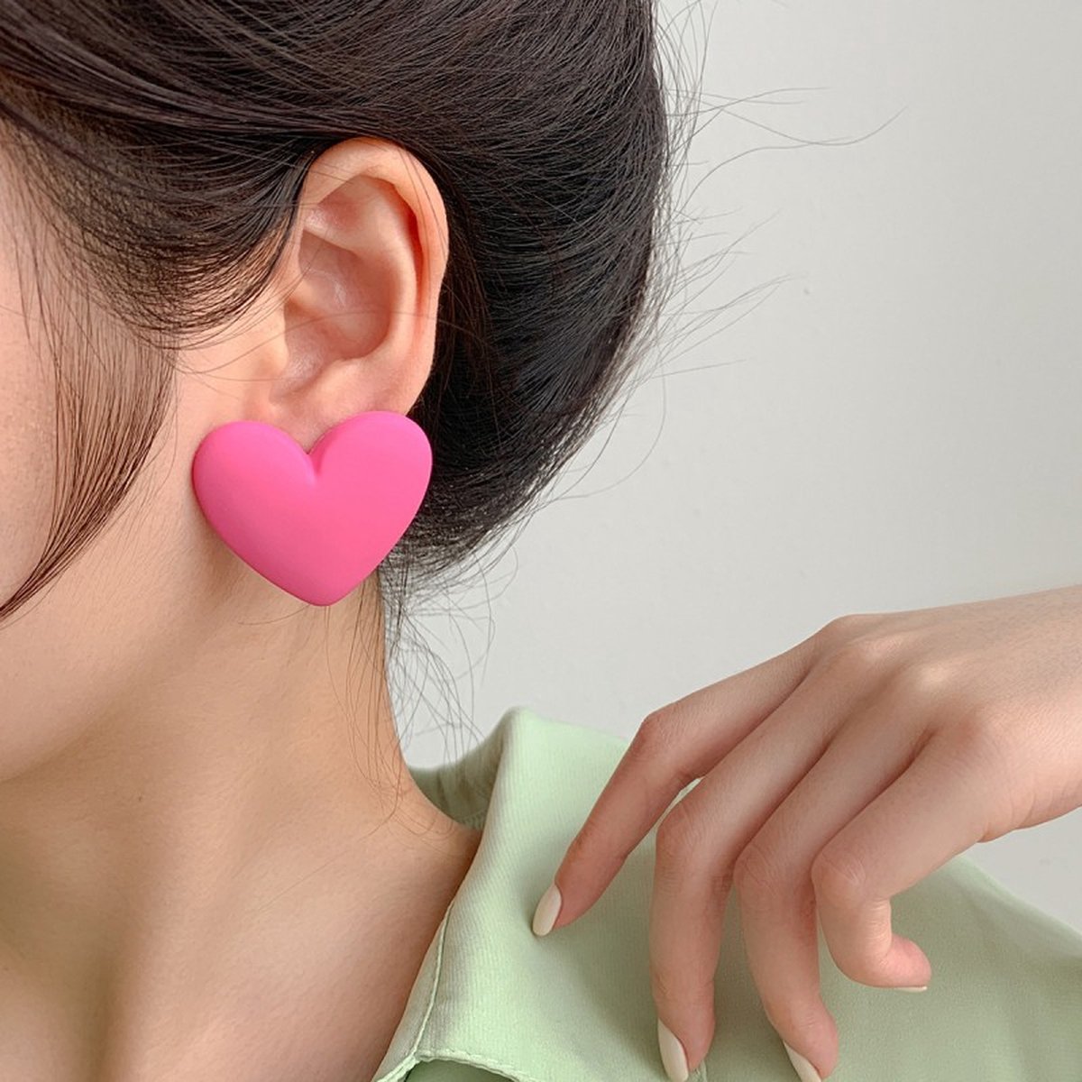Hart Oorbel - Roze Hart Oorbel - aantrekkelijk oorbellen - Hart Oorknoppen - Oorknoppen - Trend oorbellen - Cadeau voor Vrouwen