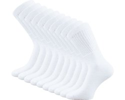 10 paar SQOTTON® Werk- en Sportsokken - Wit - Maat 43-46