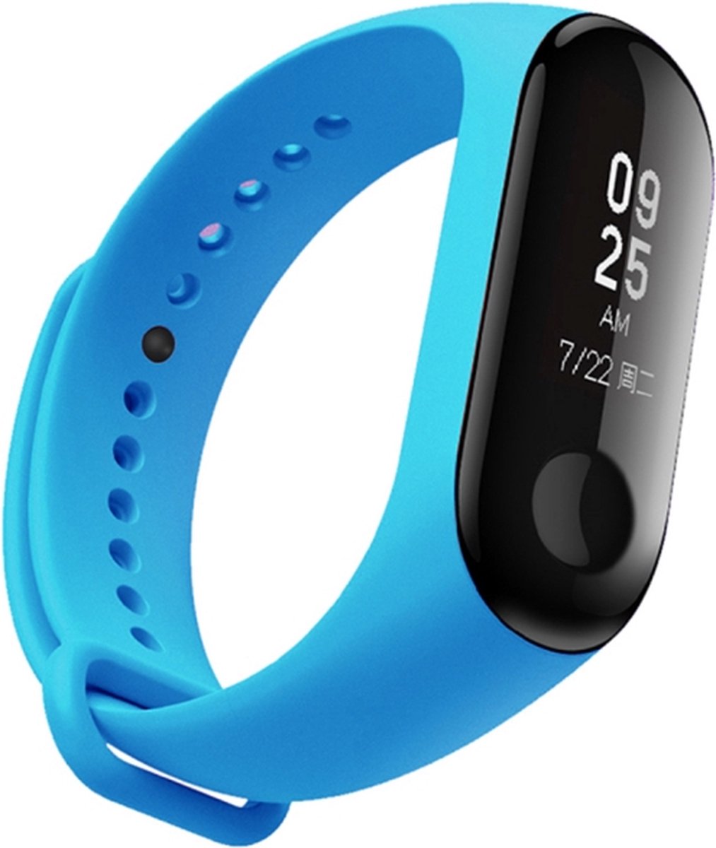 Siliconen bandje - geschikt voor Xiaomi Mi Band 3 / Mi Band 4 - blauw