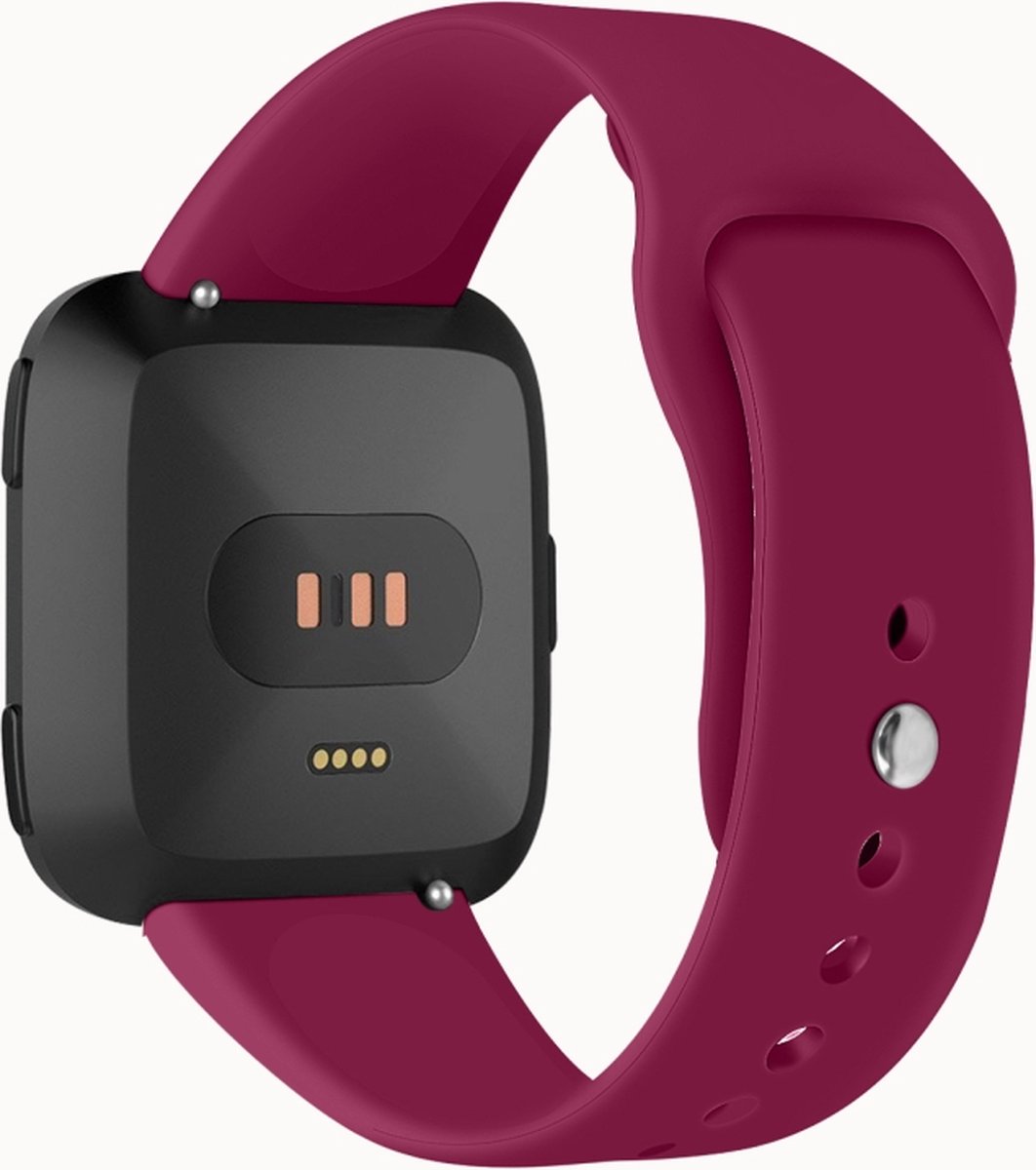 Siliconen bandje - geschikt voor Fitbit Versa / Versa 2 - maat S/M - bordeauxrood