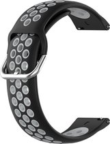 Siliconen bandje - geschikt voor Samsung Galaxy Watch 6 / Watch 6 Classic / Watch 5 / Watch 5 Pro / Watch 4 / Watch 4 Classic / Watch 3 41 mm / Active / Active 2 / Watch 42 mm - zwart-grijs
