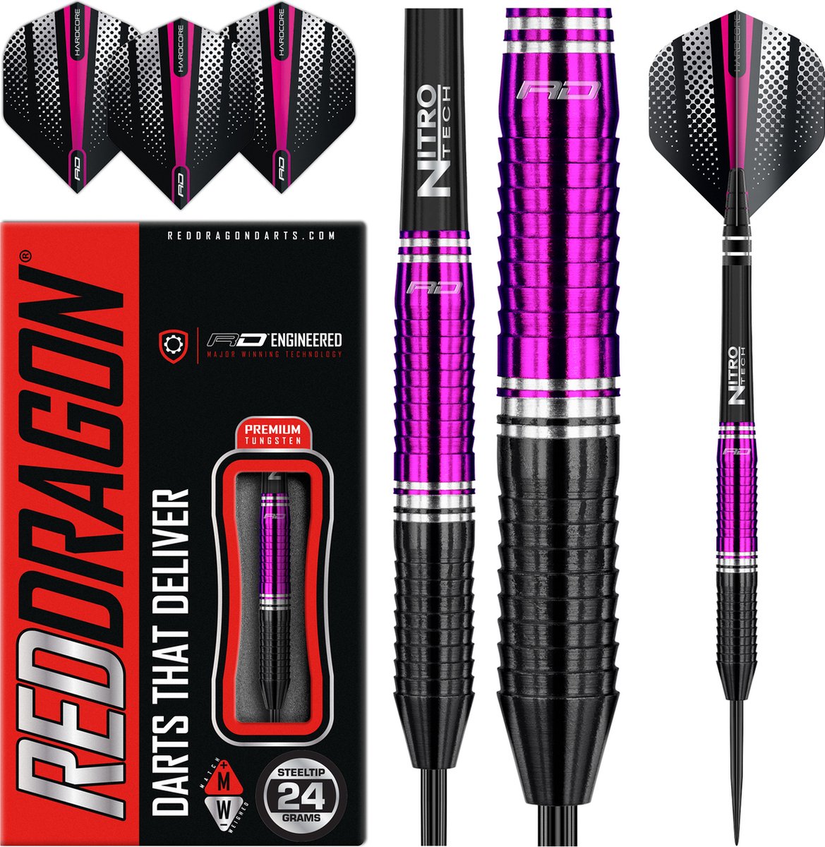 RED DRAGON Razor Edge ZX1 Steeltip Tungsten Dartpijlen Professioneel 24 gram