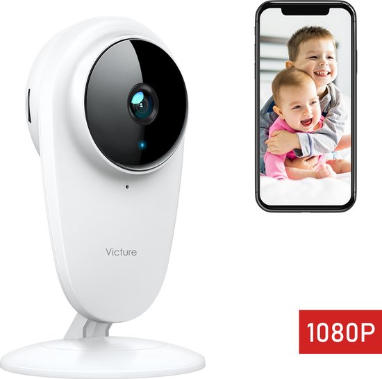 Victure Babyfoon Met Camera En App Wifi - 1080P FHD - Baby Monitor Met Camera - 2.4G Draadloze Beveiligingscamera voor Binnen - Geschikt voor ouderen/baby/huisdieren - Compatibel Met iOS en Android