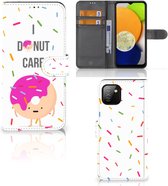 Smartphone Hoesje Geschikt voor Samsung Galaxy A03 Bookcase met Quotes Donut Cadeautjes voor Meisjes