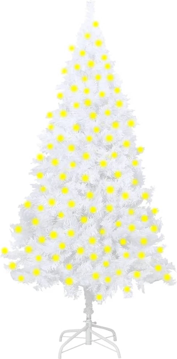 VidaLife Kunstkerstboom met LED's en dikke takken 210 cm wit