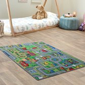 Carpet Studio Playcity Speelkleed – Speelmat 95x133cm - Vloerkleed Kinderkamer - Anti-slip Speeltapijt - Verkeerskleed - Meerkleurig