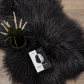 WOOOL® IJslandse Schapenvacht - Donker Grijs CURLY XL (115x65cm) 100% Natuurlijk & Echt - Vloerkleed - ECO+