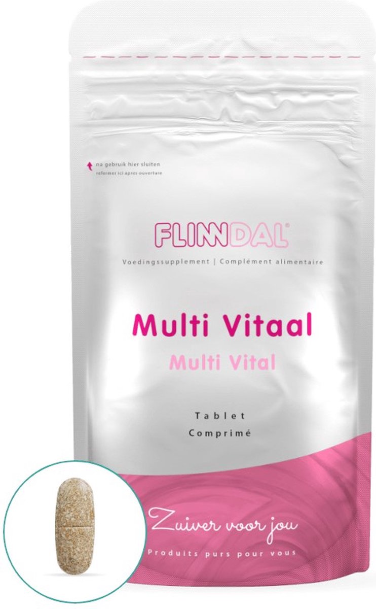 Flinndal Multi Vitaal Tabletten - Multivitamine voor Verhoogde Behoefte - Tot 200% ADH - 30 Tabletten