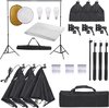 vidaXL - Fotostudioset - met - verlichtingsset, - achtergrond - en - reflector