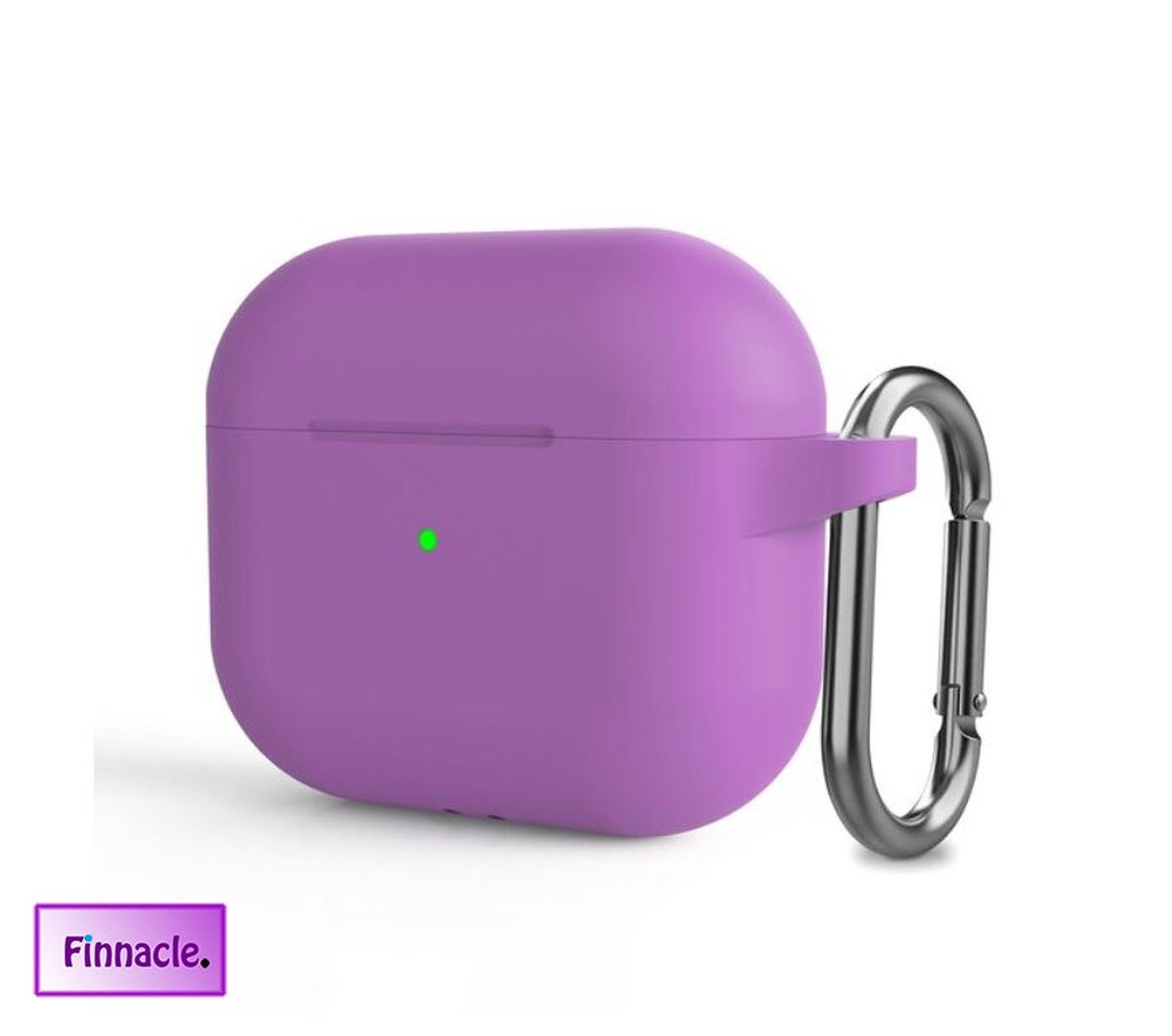 Finnacle - Hoesje geschikt voor Apple AirPods 3 met clip - Paars - Beschermhoes - Siliconen - Case - Soft case