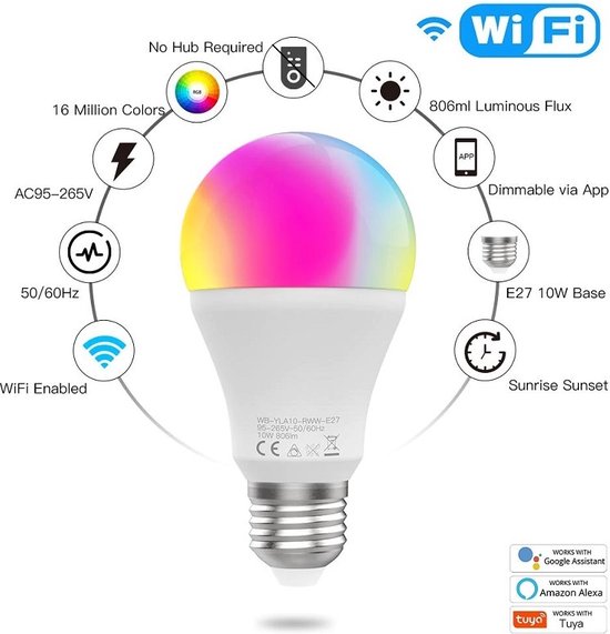 Moes SmartHome LED lamp - RGB+CCT - Wifi - Tuya SmartLife