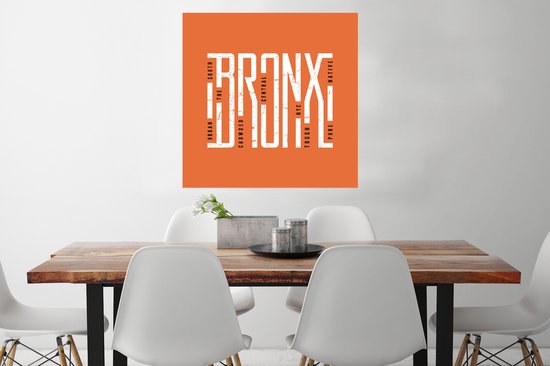 Illustration Bronx sur fond orange 75x75 cm