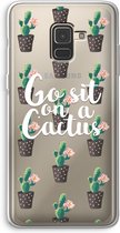 Case Company® - Hoesje geschikt voor Samsung Galaxy A8 (2018) hoesje - Cactus quote - Soft Cover Telefoonhoesje - Bescherming aan alle Kanten en Schermrand