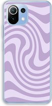 Case Company® - Coque Xiaomi Mi 11 Lite - Swirl Purple - Coque souple pour téléphone - Protection sur tous les côtés et bord de l'écran