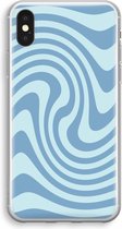 Case Company® - Hoesje geschikt voor iPhone XS hoesje - Swirl Blauw - Soft Cover Telefoonhoesje - Bescherming aan alle Kanten en Schermrand