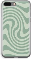 Case Company® - Hoesje geschikt voor iPhone 8 Plus hoesje - Swirl Groen - Soft Cover Telefoonhoesje - Bescherming aan alle Kanten en Schermrand