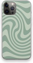 Case Company® - Hoesje geschikt voor iPhone 12 Pro Max hoesje - Swirl Groen - Soft Cover Telefoonhoesje - Bescherming aan alle Kanten en Schermrand