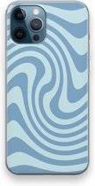 Case Company® - Hoesje geschikt voor iPhone 12 Pro hoesje - Swirl Blauw - Soft Cover Telefoonhoesje - Bescherming aan alle Kanten en Schermrand