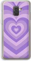 Case Company® - Hoesje geschikt voor Samsung Galaxy A8 (2018) hoesje - Hart Paars - Soft Cover Telefoonhoesje - Bescherming aan alle Kanten en Schermrand