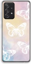 Case Company® - Hoesje geschikt voor Samsung Galaxy A52 hoesje - White butterfly - Soft Cover Telefoonhoesje - Bescherming aan alle Kanten en Schermrand