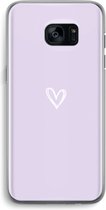 Case Company® - Hoesje geschikt voor Samsung Galaxy S7 Edge hoesje - Klein hartje paars - Soft Cover Telefoonhoesje - Bescherming aan alle Kanten en Schermrand