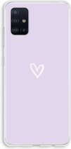 Case Company® - Hoesje geschikt voor Samsung Galaxy A51 4G hoesje - Klein hartje paars - Soft Cover Telefoonhoesje - Bescherming aan alle Kanten en Schermrand