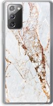 Case Company® - Hoesje geschikt voor Samsung Galaxy Note 20 / Note 20 5G hoesje - Goud marmer - Soft Cover Telefoonhoesje - Bescherming aan alle Kanten en Schermrand