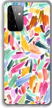 Case Company® - Hoesje geschikt voor Samsung Galaxy A72 hoesje - Watercolor Brushstrokes - Soft Cover Telefoonhoesje - Bescherming aan alle Kanten en Schermrand