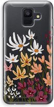 Case Company® - Hoesje geschikt voor Samsung Galaxy A6 (2018) hoesje - Painted wildflowers - Soft Cover Telefoonhoesje - Bescherming aan alle Kanten en Schermrand
