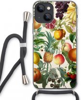 Case Company® - Hoesje met koord geschikt voor iPhone 13 mini hoesje met Koord - Classic Flora - Telefoonhoesje met Zwart Koord - Extra Bescherming aan alle Kanten en Over de Schermrand