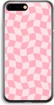 Case Company® - Hoesje geschikt voor iPhone 7 PLUS hoesje - Grid Roos - Soft Cover Telefoonhoesje - Bescherming aan alle Kanten en Schermrand
