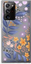 Case Company® - Coque Samsung Galaxy Note 20 Ultra / Note 20 Ultra 5G - Fleurs avec feuilles bleues - Coque souple pour téléphone - Protection tous côtés et bord d'écran