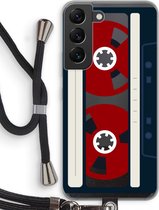 Case Company® - Hoesje met koord geschikt voor Samsung Galaxy S22 hoesje met Koord - Here's your tape - Telefoonhoesje met Zwart Koord - Bescherming aan alle Kanten en Over de Schermrand