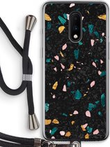 Case Company® - Hoesje met koord geschikt voor OnePlus 7 hoesje met Koord - Terrazzo N°10 - Telefoonhoesje met Zwart Koord - Bescherming aan alle Kanten en Over de Schermrand