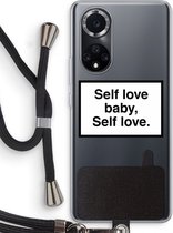 Case Company® - Hoesje met koord geschikt voor Huawei Nova 9 hoesje met Koord - Self love - Telefoonhoesje met Zwart Koord - Bescherming aan alle Kanten en Over de Schermrand
