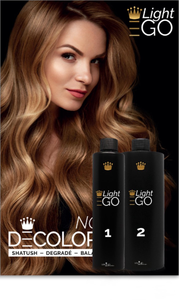 Light & Go Olie Bleekmiddel 750 ml: Veilige, Effectieve Haarverlichting - Verhelder je haar tot 3 tinten zonder schade! voordeelverpakking