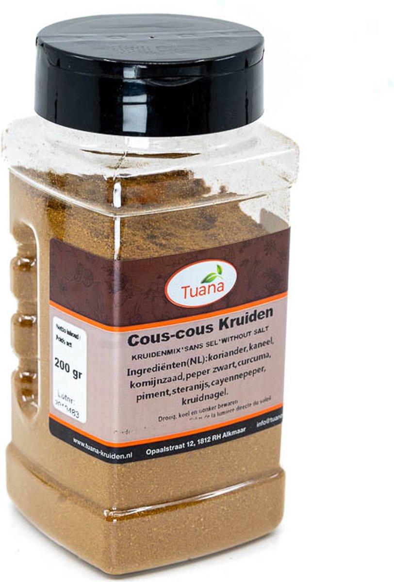 Goedkoopste Tuana Kruiden - Couscous Kruidenmix - 200 Gram - Kruiden Zonder Zout - MP-C-0012
