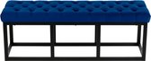 Bol.com CLP Polson Bank Fluweel Zwart blauw 120 cm aanbieding