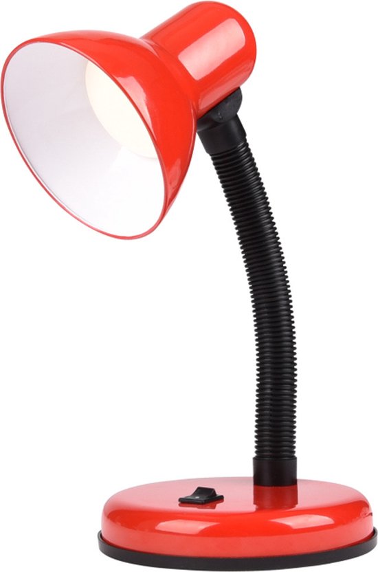 Lampe de bureau rouge noir - pied pliable - métal - chambre d'enfant