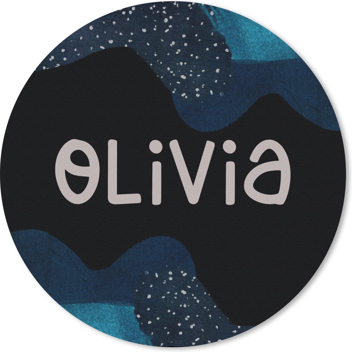 Muismat rond 50x50 cm - Mousepad Olivia - Pastel - Meisje - Ronde muismatten