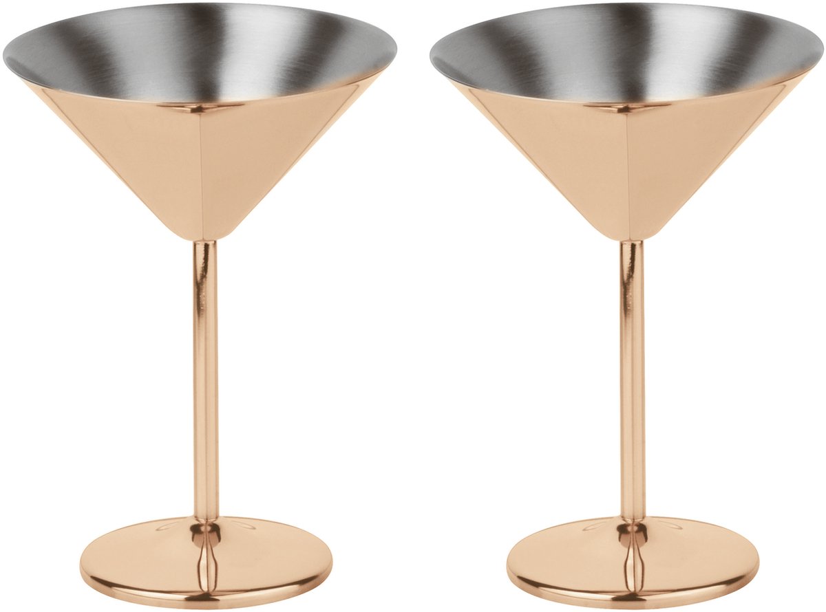 Paderno Martini Glazen Koper 200 ml - 2 Stuks