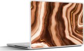 Laptop sticker - 12.3 inch - Agaat - Bruin - Goud - Geode steen - 30x22cm - Laptopstickers - Laptop skin - Cover